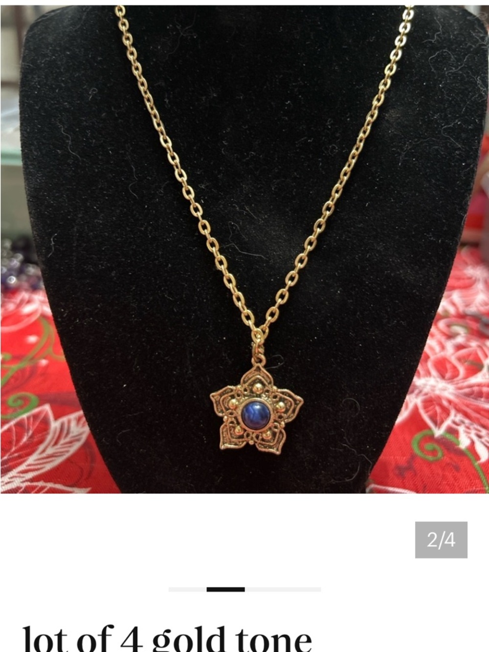 10 PC Necklace Bundle Lot Gold Tone Mixed Styles Pendants Chains Reseller - Picture 4 of 11